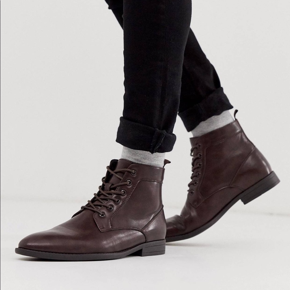 ASOS Lace up boots faux leather